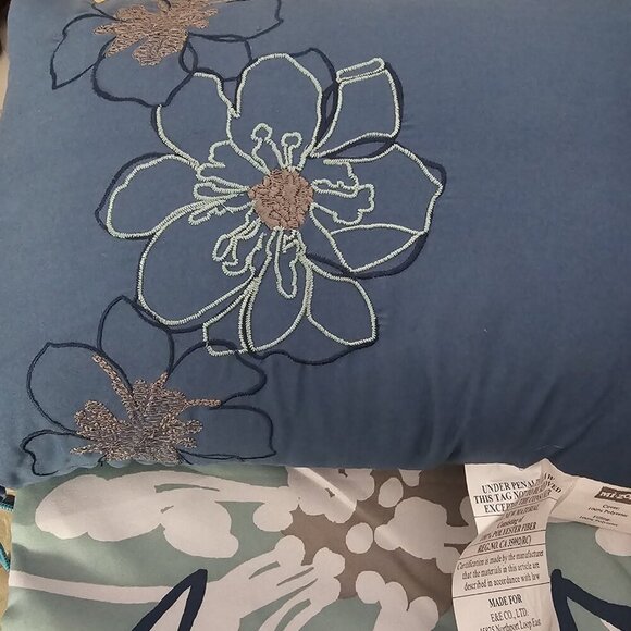 Mi Zone Allison Printed 1 Duvet Covet,2Shams 1dec. pillowFull/Queen Teal/Floral - Picture 1 of 7